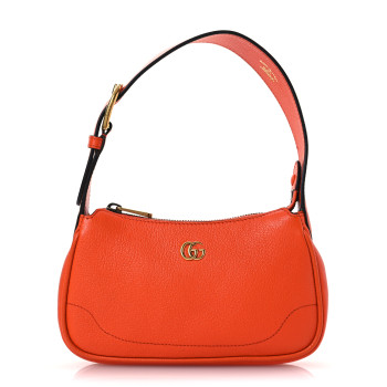 GUCCI Goatskin Mini Aphrodite Shoulder Bag Orange