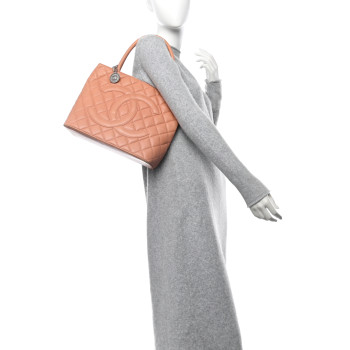 CHANEL Caviar Quilted Medallion Tote Pink