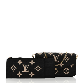 LOUIS VUITTON Empreinte Monogram Giant Felicie Pochette Black Beige