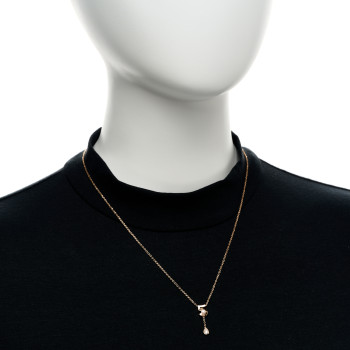 CHANEL 18K Beige Gold Diamond Eternal No 5 Necklace