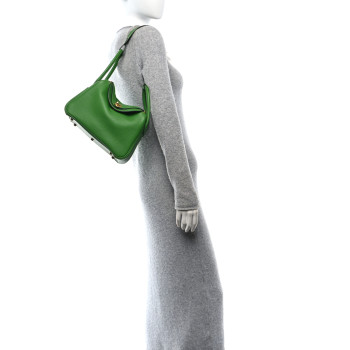 HERMES Taurillon Clemence Lindy 26 Vert Yucca