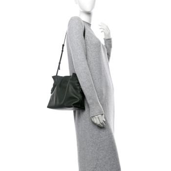 LOEWE Nappa Calfskin Medium Flamenco Knot Clutch Avocado Green