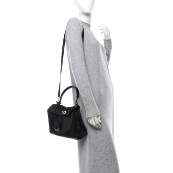 BALENCIAGA Natural Smooth Calfskin Small Rodeo Top Handle Handbag Black