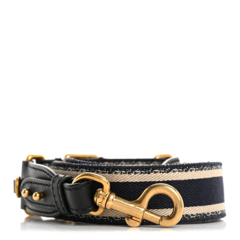 CHRISTIAN DIOR Canvas Embroidered Shoulder Strap Blue