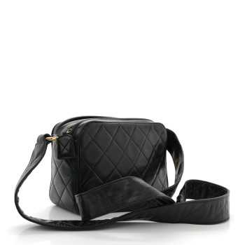 CHANEL Lambskin Quilted Small Diamond CC Camera Case Black CHANEL Lambskin Quilted Small Diamond CC Camera Case Black