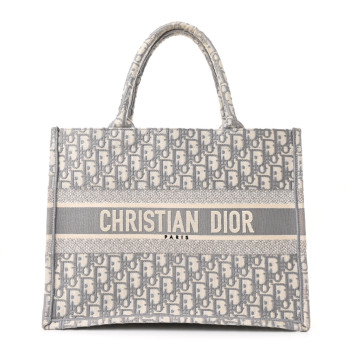 CHRISTIAN DIOR Oblique Medium Book Tote Grey