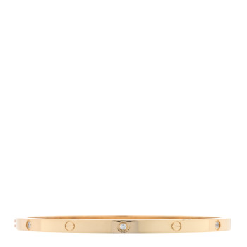 CARTIER 18K Yellow Gold 6 Diamond Small LOVE Bracelet 17