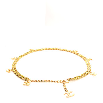 CHANEL Lambskin CC Chain Belt Green Gold