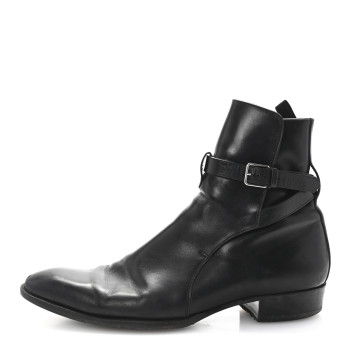 SAINT LAURENT Calfskin Mens Wyatt Chelsea Boots 42 Black