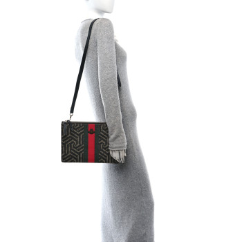 GUCCI GG Supreme Monogram Caleido Web Messenger Beige Ebony