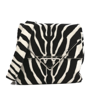 BOTTEGA VENETA Tufted Zebra Clip Bag Black White
