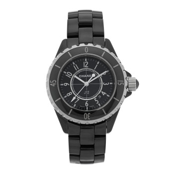 CHANEL Stainless Steel Ceramic 33mm J12 Quartz Watch Black