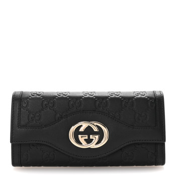 GUCCI Guccissima Sukey Continental Wallet Continental Wallet Black