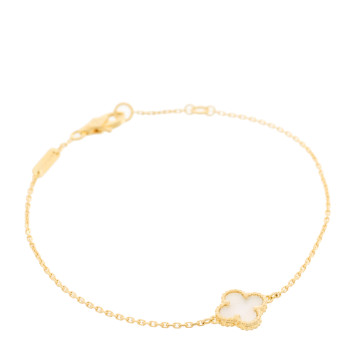 VAN CLEEF & ARPELS 18K Yellow Gold Mother of Pearl Sweet Alhambra Bracelet