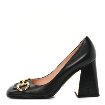 GUCCI Malaga Kid Horsebit 75mm Pumps 39.5 Black