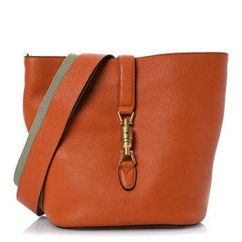 GUCCI Soft Grained Calfskin Small Jackie Bucket Bag Orange