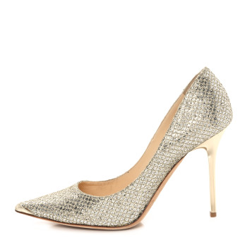 JIMMY CHOO Glitter Fabric Romy 85 Pumps 37.5 Champagne