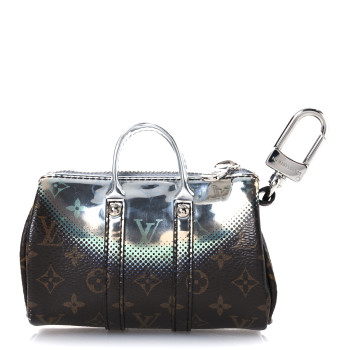 LOUIS VUITTON Metallic Nebula Monogram Mini Keepall Pouch Bag Charm