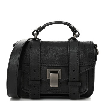 PROENZA SCHOULER Lambskin Micro PS1 Satchel Black