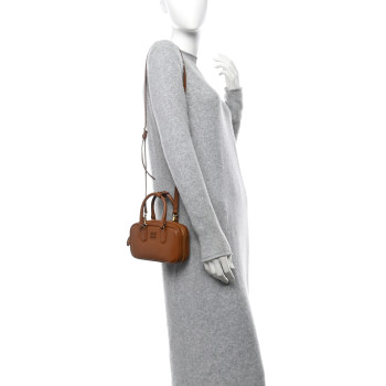 MIU MIU Calfskin Mini Arcadie Top Handle Bag Cognac