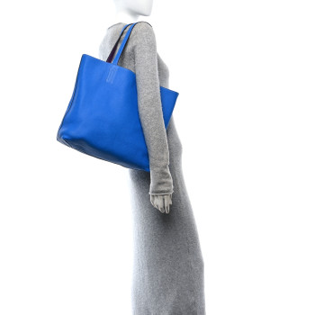 HERMES Taurillon Clemence Double Sens 36 Reversible Tote Bleu Zanzibar Ultraviolet