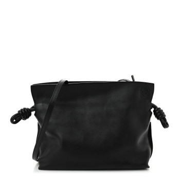 LOEWE Calfskin Mini Flamenco Knot Clutch Black