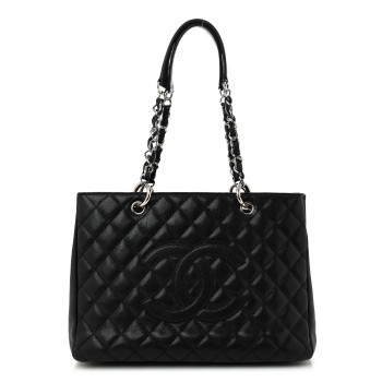 CHANEL Caviar Quilted Grand Shopping Tote GST Black