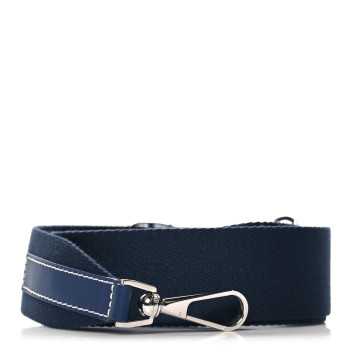 GOYARD Canvas Calfskin Adjustable Shoulder Strap Navy Blue
