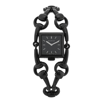 GUCCI PVD Stainless Steel 25mm Signoria Quartz Watch Black