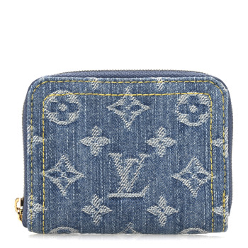 LOUIS VUITTON Denim Monogram Zippy Coin Purse Blue