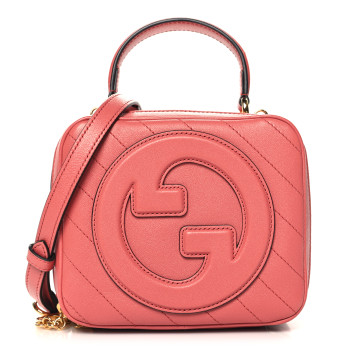 GUCCI Sakai Be Green Calfskin Diagonal Stitched Blondie Top Handle Bag Pink