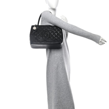 CHANEL Caviar Quilted Medallion Tote Black