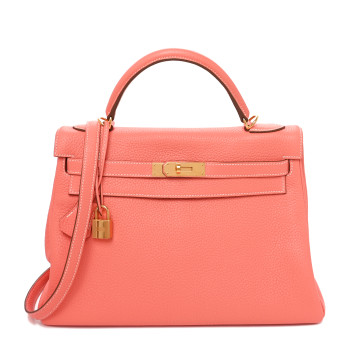 HERMES Taurillon Clemence Kelly Retourne 32 Crevette