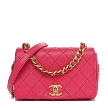 CHANEL Caviar Quilted Small Fashion Therapy Flap Bag Dark Pink