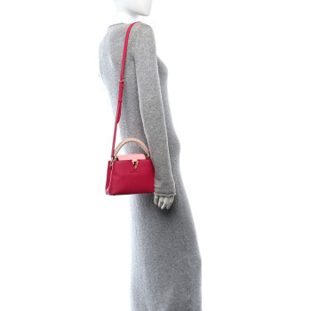 LOUIS VUITTON Taurillon Flower Chain Capucines Mini Rose Pondicherry