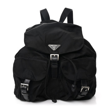 PRADA Nylon Vela Medium Backpack Black