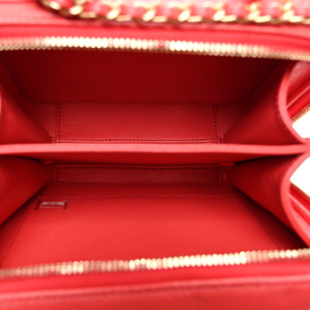 CHANEL Caviar Quilted Small CC Filigree Vanity Case Coral