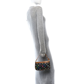 LOUIS VUITTON Monogram Multicolor Pochette Accessories Black