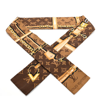 LOUIS VUITTON Silk Monogram Confidential Bandeau Brown