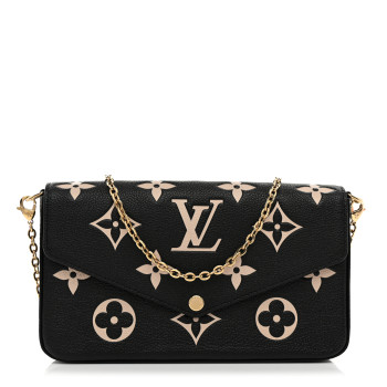 LOUIS VUITTON Empreinte Monogram Giant Felicie Pochette Black Beige