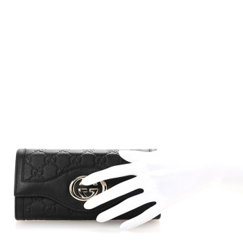 GUCCI Guccissima Sukey Continental Wallet Continental Wallet Black