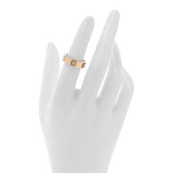 CARTIER 18K Yellow Gold 3 Diamond 5.5mm LOVE Ring 50 5.25