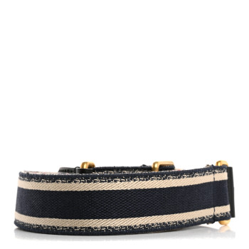 CHRISTIAN DIOR Canvas Embroidered Shoulder Strap Blue