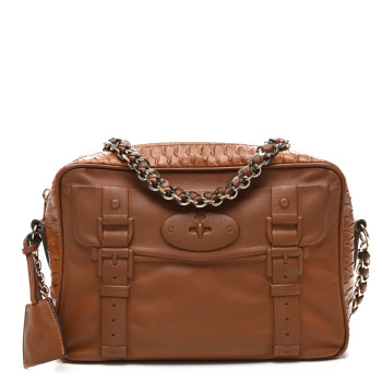 MULBERRY Calfskin Silky Snake Print Maisie Bag Oak
