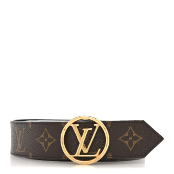 LOUIS VUITTON Monogram Epi 35mm LV Circle Reversible Belt 80 32 Black