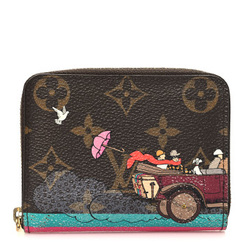 LOUIS VUITTON Monogram 2015 Christmas Animation Zippy Coin Purse Hibiscus