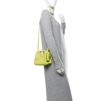 BOTTEGA VENETA Calfskin Small The Point Triangle Bag Seagrass