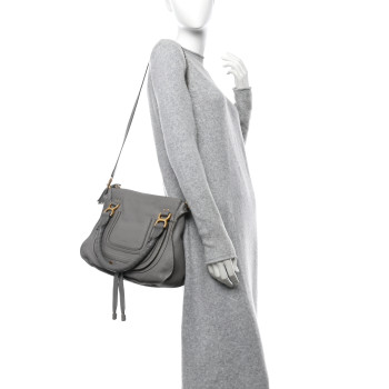 CHLOE Calfskin Medium Marcie Satchel Cashmere Grey