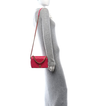 CHANEL Caviar Quilted Small Fashion Therapy Flap Bag Dark Pink