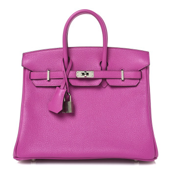 HERMES Taurillon Novillo Verso Birkin 25 Magnolia Rouge Casaque